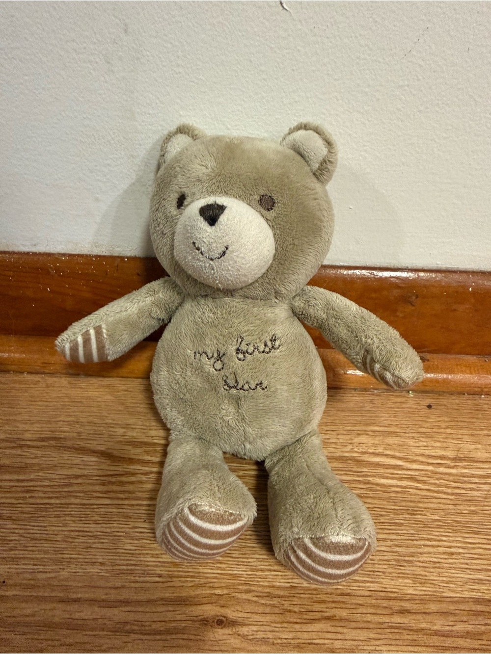 Carters Child Of Mine My First Teddy Bear 8" Plush Rattle Tan Brown Baby Lovey